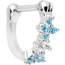 Load image into Gallery viewer, 16G 5/16 Aqua Gem Sparkle Hinged Cartilage Clicker
