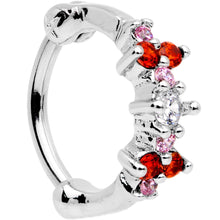 Load image into Gallery viewer, 16G 5/16 Red Gem Cluster Hinged Cartilage Clicker
