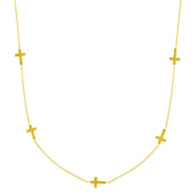 Load image into Gallery viewer, 14k Yellow Gold Chain Necklace with Cross Stations
