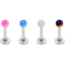 将图片加载到图库查看器，Multi Color Pearlescent Acrylic Ball Labret Monroe Tragus Set of 4
