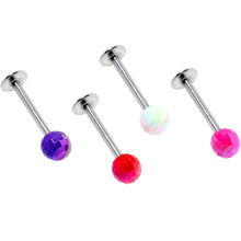 Load image into Gallery viewer, Pink Purple Disco Ball Labret Monroe Tragus Set of 4
