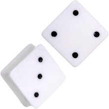 Load image into Gallery viewer, White Acrylic Square Shaped Lucky 7 Dice Saddle Plug Set 22mm to 32mm
