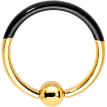 Load image into Gallery viewer, 16G 3/8 Black and Gold Tone Two Tone BCR Captive Ring
