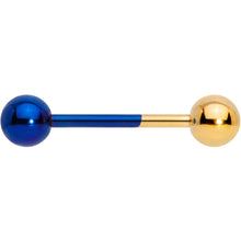 Load image into Gallery viewer, Gold Tone and Blue Two Tone Tongue Ring
