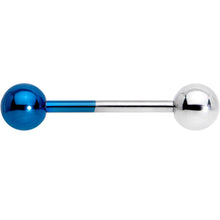 Load image into Gallery viewer, Blue and Steel Two Tone Tongue Ring
