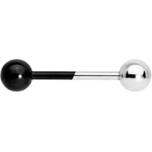 Load image into Gallery viewer, Black and Steel Two Tone Tongue Ring
