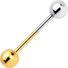 Load image into Gallery viewer, Gold Tone and Steel Two Tone Tongue Ring
