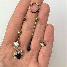 Load image into Gallery viewer, 14G Black and Gold Tone Two Tone Industrial Barbell 38mm
