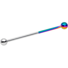 Load image into Gallery viewer, 14G Rainbow and Steel Tone Two Tone Industrial Barbell 38mm
