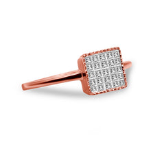 Load image into Gallery viewer, 10K Rose Gold 1/3 Cttw Invisible Set Princess Cut Diamond Composite Square Shape Ring for Women (H-I color, I1-I2 clarity) - Size 7
