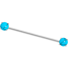 Load image into Gallery viewer, Faux Turquoise End to End Industrial Barbell 38mm
