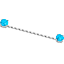 Load image into Gallery viewer, Faux Turquoise End to End Industrial Barbell 38mm
