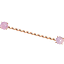 Load image into Gallery viewer, Pink Amethyst Rose Gold Tone End to End Industrial Barbell 38mm
