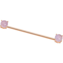 Load image into Gallery viewer, Pink Amethyst Rose Gold Tone End to End Industrial Barbell 38mm
