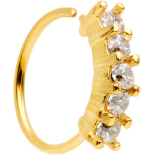 Load image into Gallery viewer, 5/16 Clear CZ Gem Gold PVD Royal Crown Tragus Cartilage Earring
