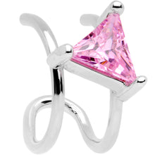 Load image into Gallery viewer, Pink CZ Gem Triangle Bling Non Pierced Ear Cuff
