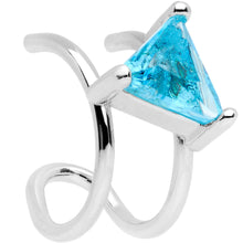 将图片加载到图库查看器，Aqua CZ Gem Triangle Bling Non Pierced Ear Cuff
