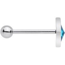 Load image into Gallery viewer, Aqua Gem Rhombus Barbell Tongue Ring
