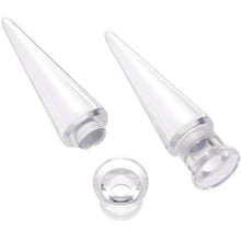 将图片加载到图库查看器，Clear 2 in 1 Interchangeable Screw Fit Plug and Taper Set
