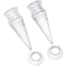 将图片加载到图库查看器，Clear 2 in 1 Interchangeable Screw Fit Plug and Taper Set
