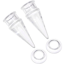 将图片加载到图库查看器，Clear 2 in 1 Interchangeable Screw Fit Plug and Taper Set
