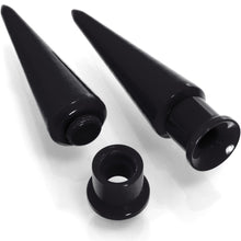 Load image into Gallery viewer, Black 2 in 1 Interchangeable Screw Fit Plug and Taper Set
