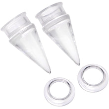 将图片加载到图库查看器，Clear 2 in 1 Interchangeable Screw Fit Plug and Taper Set
