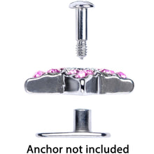 Load image into Gallery viewer, 14G Pink Gem 10mm Five Point Star Dermal Top
