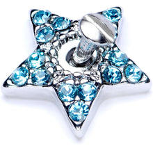 将图片加载到图库查看器，14G Aqua Gem 10mm Five Point Star Dermal Top
