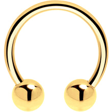 Load image into Gallery viewer, Solid 14K Yellow Gold 16G Horseshoe - 1/2 4mm Balls
