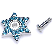 将图片加载到图库查看器，14G Aqua Gem 10mm Six Point Star Dermal Top
