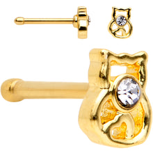 Load image into Gallery viewer, Clear Gem Gold PVD House Pets Nose Bone 6 Pack Set
