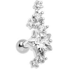 Load image into Gallery viewer, Clear CZ Gem Shooting Star Cartilage Tragus Earring
