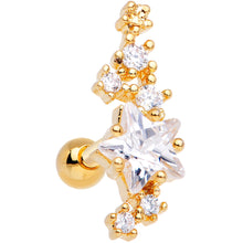 Load image into Gallery viewer, Clear CZ Gem Gold Tone Plated Shooting Star Cartilage Tragus Earring
