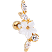 Load image into Gallery viewer, Clear CZ Gem Gold Tone Snowflake Cascade Cartilage Tragus Earring
