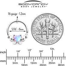 将图片加载到图库查看器，16G 5/16 White Synthetic Opal Bold Heart Seamless Circular Ring
