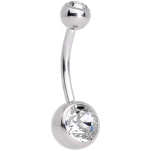 Load image into Gallery viewer, Clear Aurora Gem Belly Ring Set of 2 Created with Crystals
