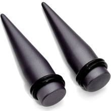 Load image into Gallery viewer, Brown Matte Silicone Straight Taper Set 4mm to 12mm
