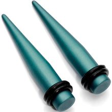 Load image into Gallery viewer, Teal Matte Silicone Straight Taper Set 4mm to 12mm
