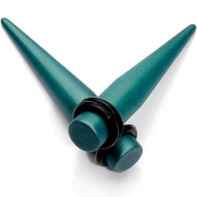 Load image into Gallery viewer, Teal Matte Silicone Straight Taper Set 4mm to 12mm
