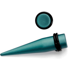 Load image into Gallery viewer, 7/16 Teal Matte Silicone over Stainless Steel Straight Taper Set

