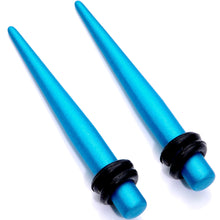 Load image into Gallery viewer, Aqua Matte Silicone Straight Taper Set 4mm to 12mm
