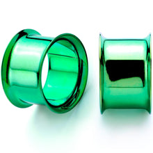 Load image into Gallery viewer, Green Anodized Steel Double Flare Tunnel Plug Set 4mm-16mm
