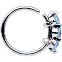 将图片加载到图库查看器，20G 5/16 Blue CZ Gem Sequence Shine Seamless Circular Ring
