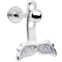 Load image into Gallery viewer, White Glitter Mermaid Tail Dangle Cartilage Tragus Helix Piercing
