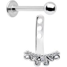 Load image into Gallery viewer, Clear Gem Victorian Swirl Dangle Cartilage Tragus Helix Piercing
