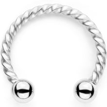 Load image into Gallery viewer, 16G 3/8 Pink Faux Opal Twisted Horseshoe Closure Ring Set
