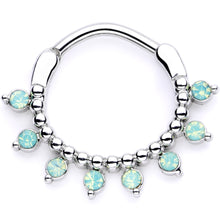 将图片加载到图库查看器，16G 3/8 Teal Faux Opal Twisted Horseshoe and Clicker Set of 3

