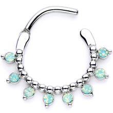 将图片加载到图库查看器，16G 3/8 Teal Faux Opal Twisted Horseshoe and Clicker Set of 3
