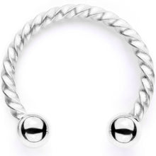 Load image into Gallery viewer, 16G Blue Faux Opal Twisted Horseshoe Clip On Fake Septum Ring Set
